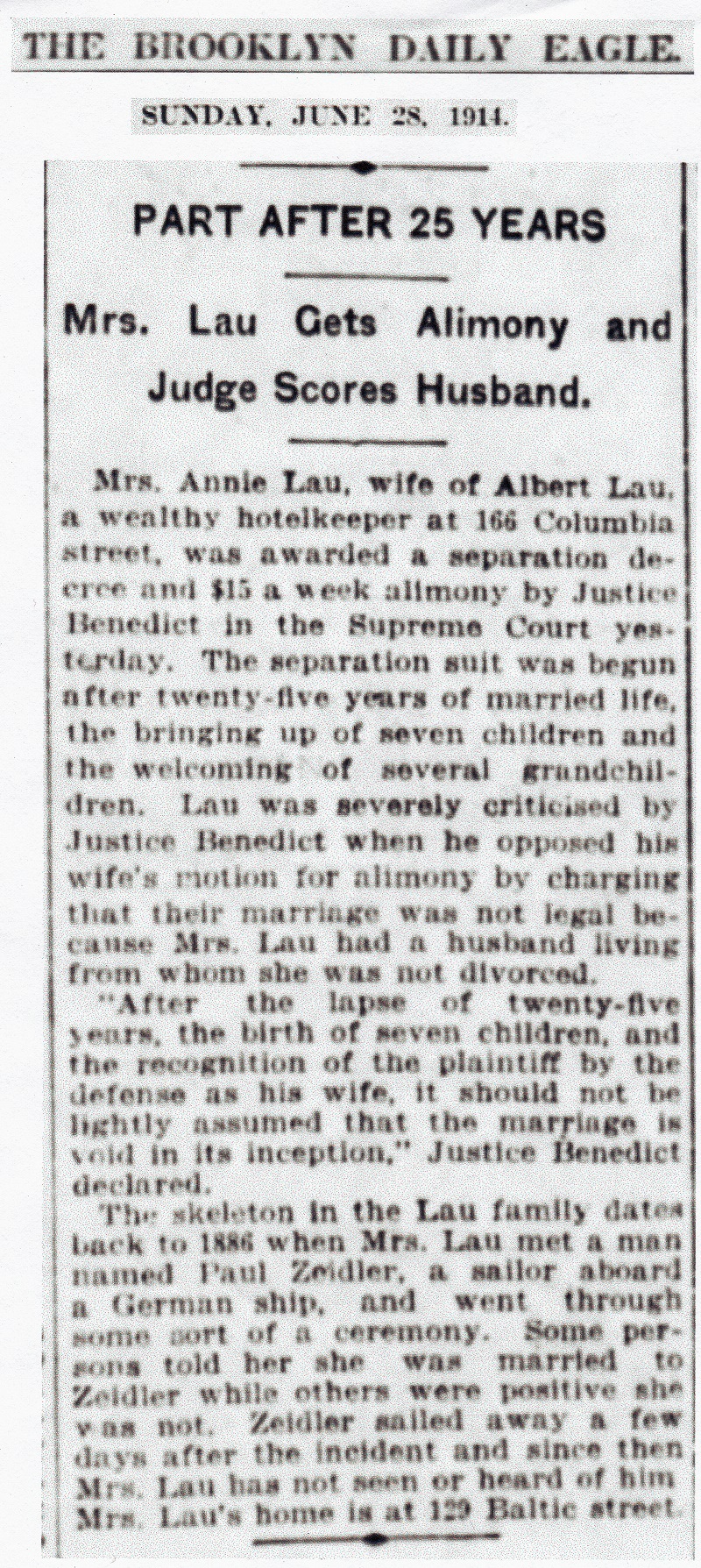 Albert Lau and Anna Oeckler Divorce