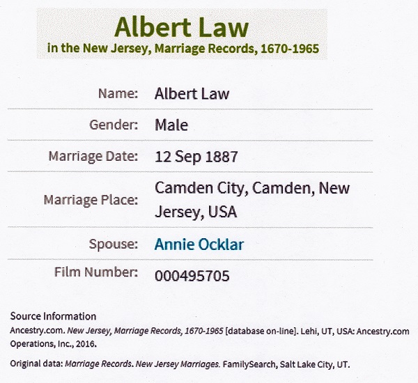 Albert Lau and Anna Oeckler Marriage