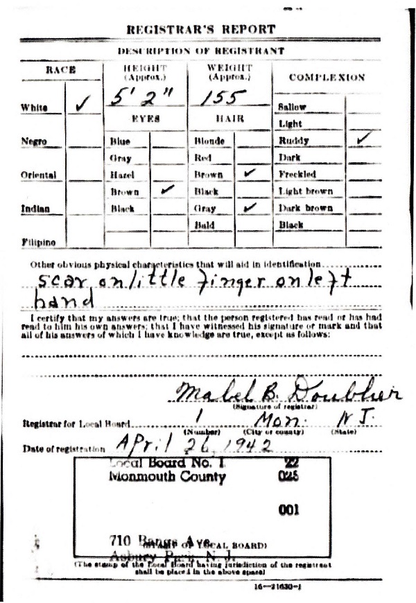 Lawrence R. Durante Sr. Military Records