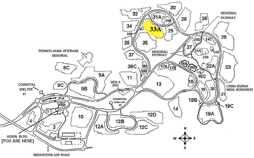Fort Indiantown Gap National Cemetery Map