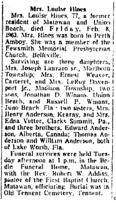 Louise Anderson (Winans) Hines Obituary
