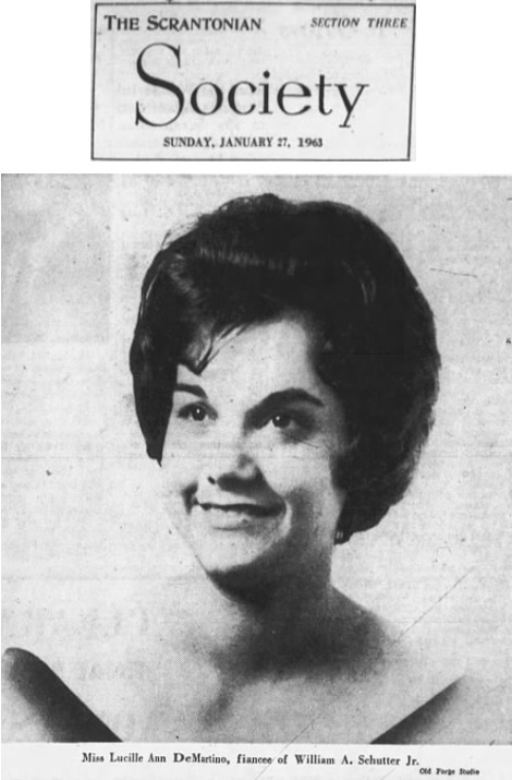 Lucille Anne Demartino and William A. Schutter Jr. Marriage