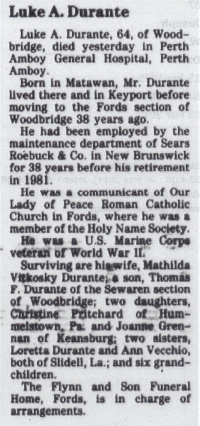 Luke A. Durante Obituary