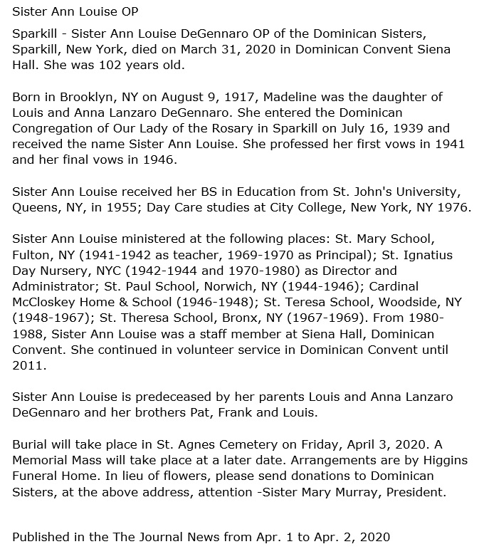 Madeline DeGennaro Obituary