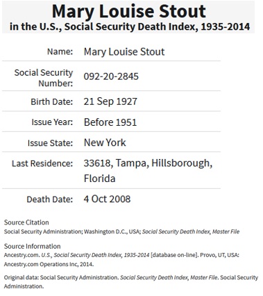 Mary DiGilio Stout SSDI