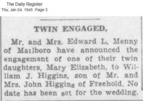 Mary Menny Engagement 1945
