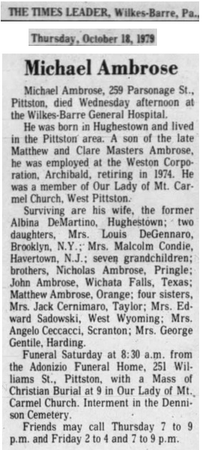 Michael Ambrose Obituary