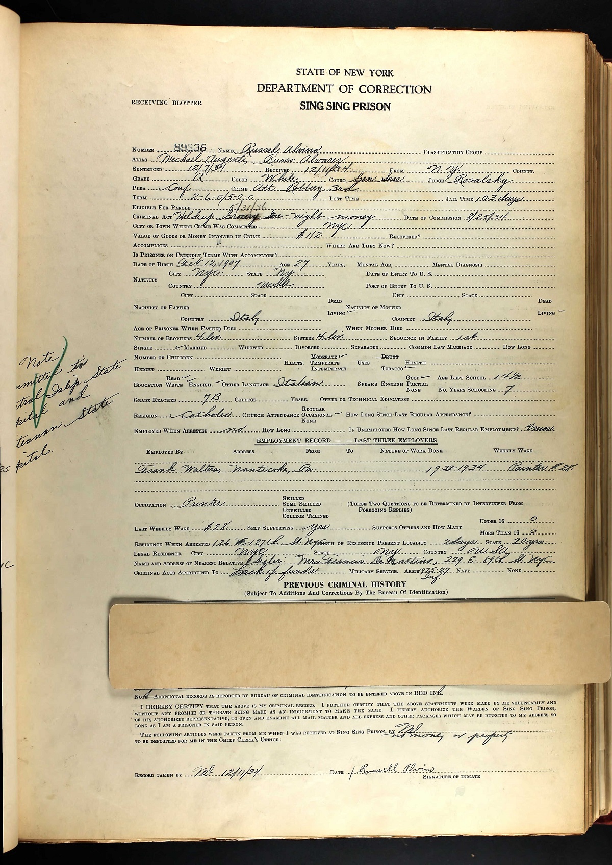 Michael Augenti Prison Records