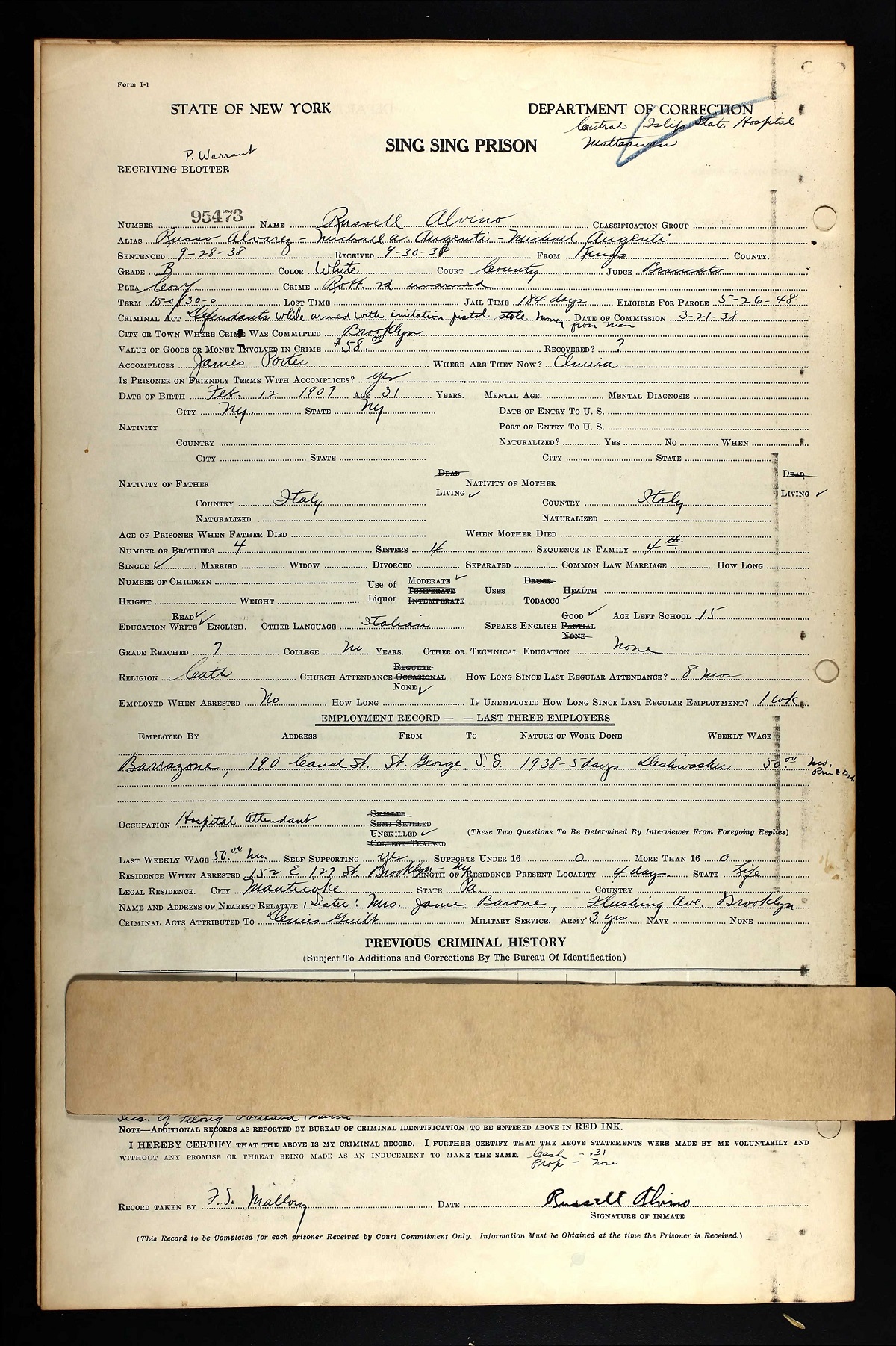 Michael Augenti Prison Records