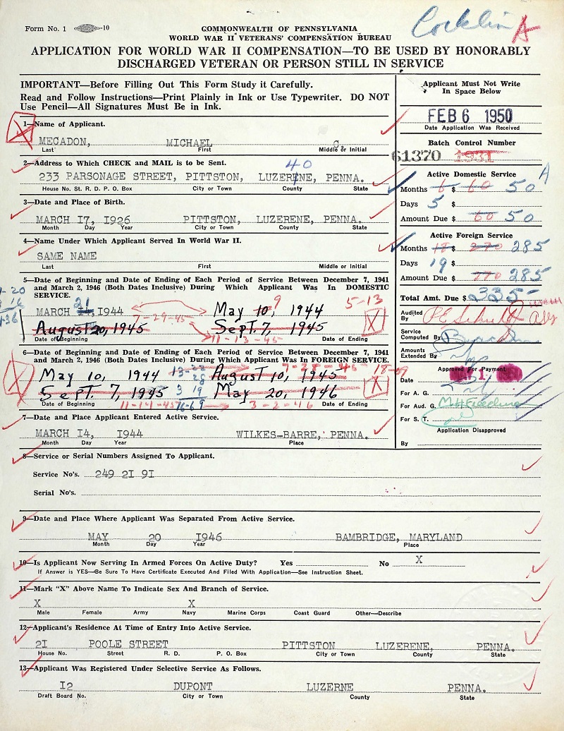 Michael C. Mecadon Military Record