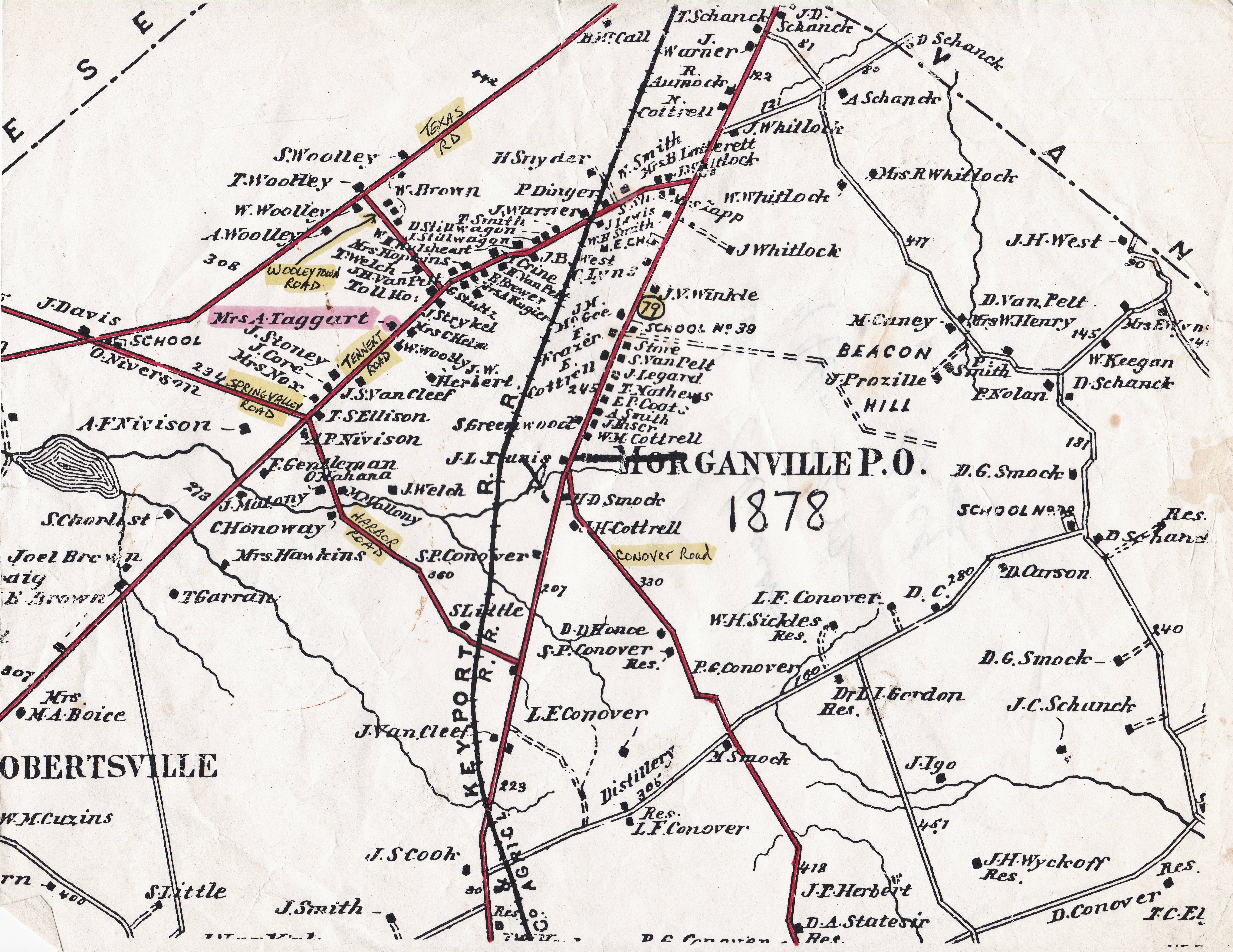 Morganville Map 1878