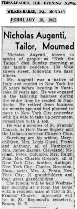 Nicholas Augenti Obituary