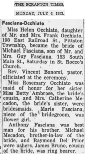 Helen Occhiato and Michael Fasciana Marriage