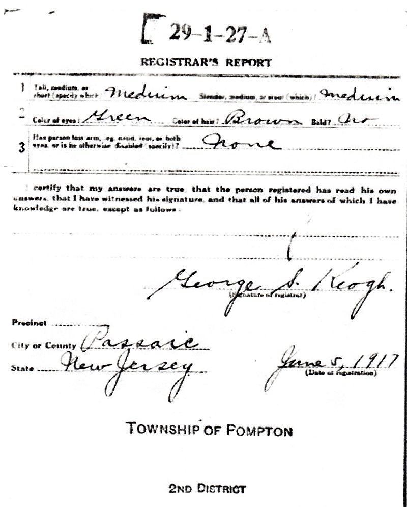 Otto J. Blanck Military Record