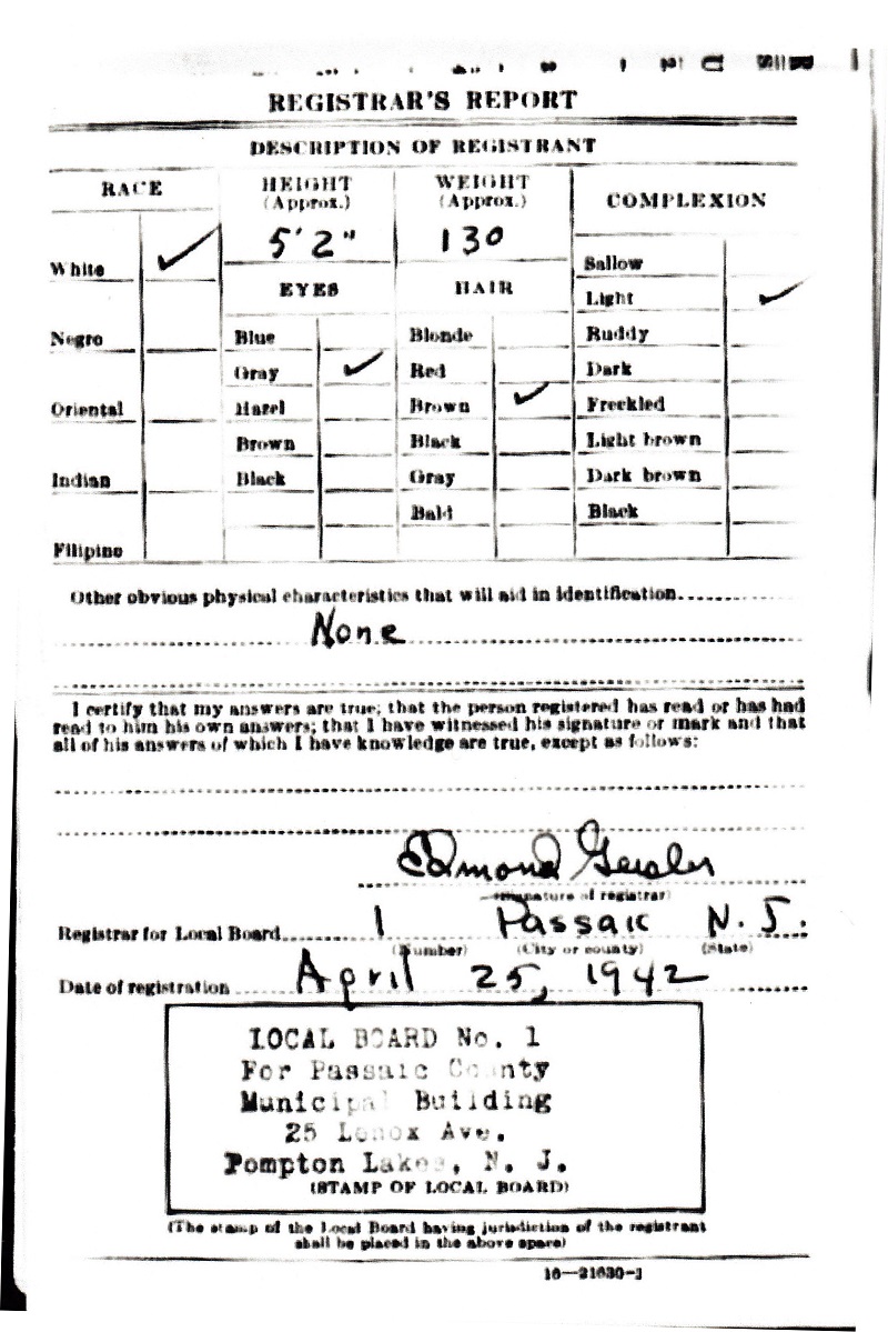 Otto J. Blanck Military Record