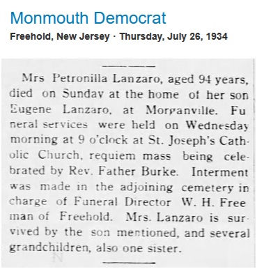 Petronilla Lanzaro Obituary