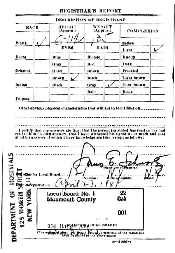 Raphael Charles Devlin Military Record
