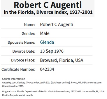 Robert Cherubino Augenti Marriage Record