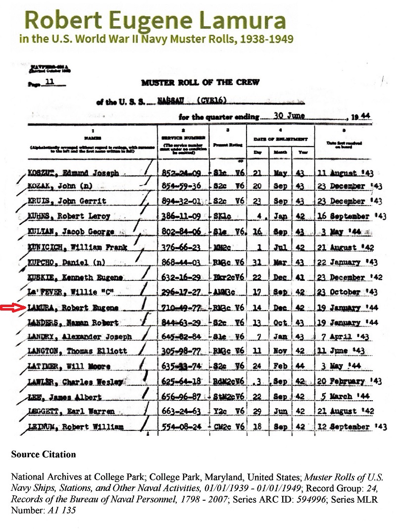 Robert E. LaMura Military Records