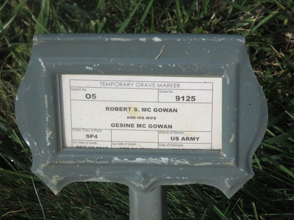 Robert S. McGowan Cemetery Record