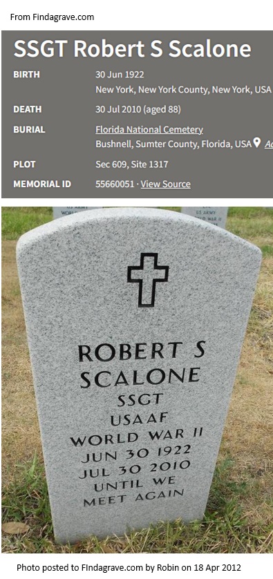 Robert Scalone Cemetery Record