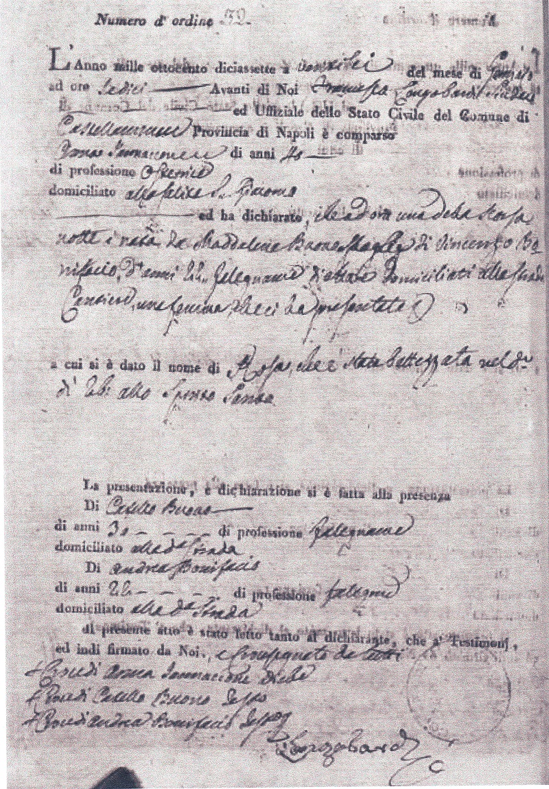 Rosa Bonifacio Birth Record