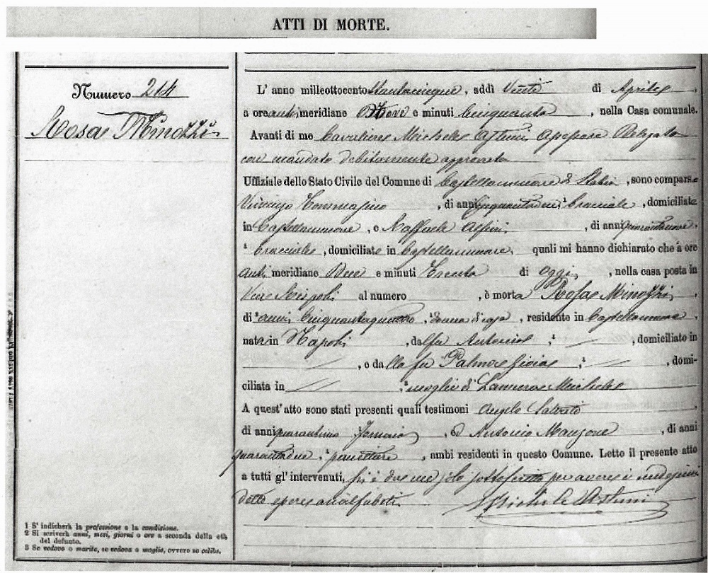 Rosa Minozzi LaMura Death Record