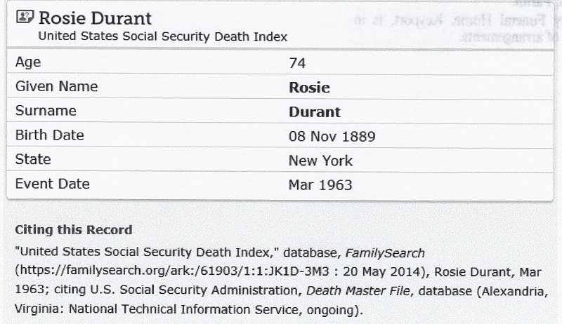 Rose DiSanto Durante SSDI