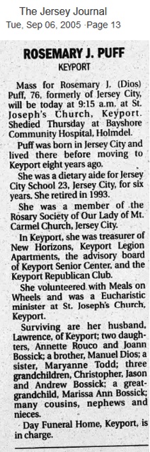 Rosemary Dios Puff Obituary