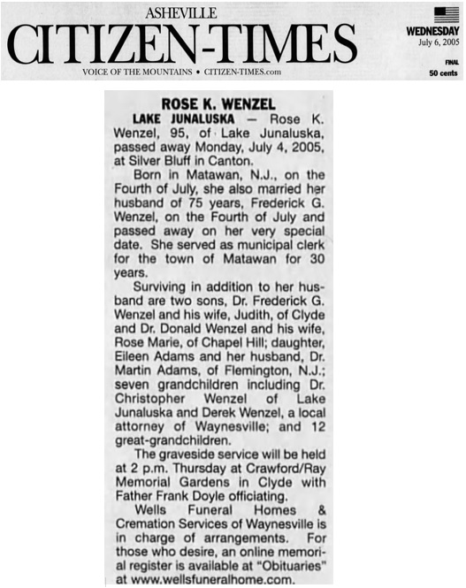 Rose Kostak Wenzel Obituary