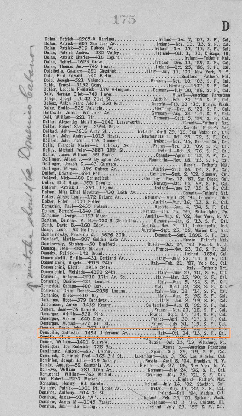 Sallustio Augusto Domicilio Naturalization Record