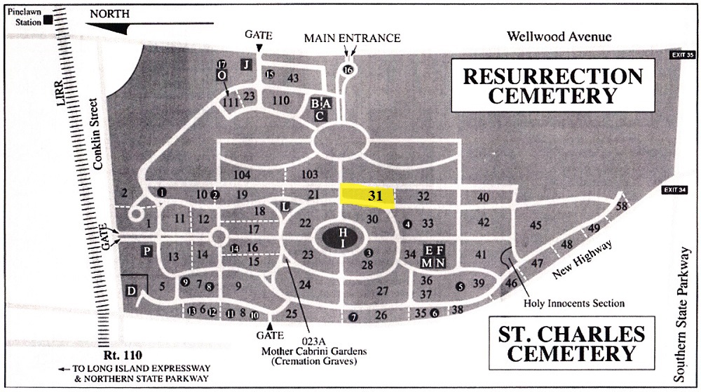 St. Charles Cemetery Map