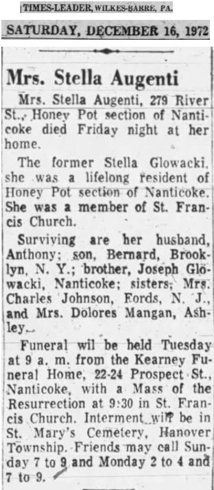Stella Glowacki Augenti Obituary