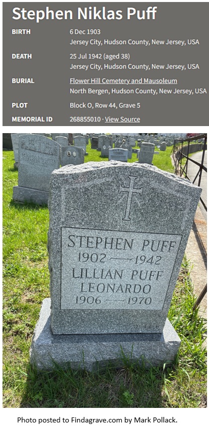 Stephem Niklas Puff Cemetery Record