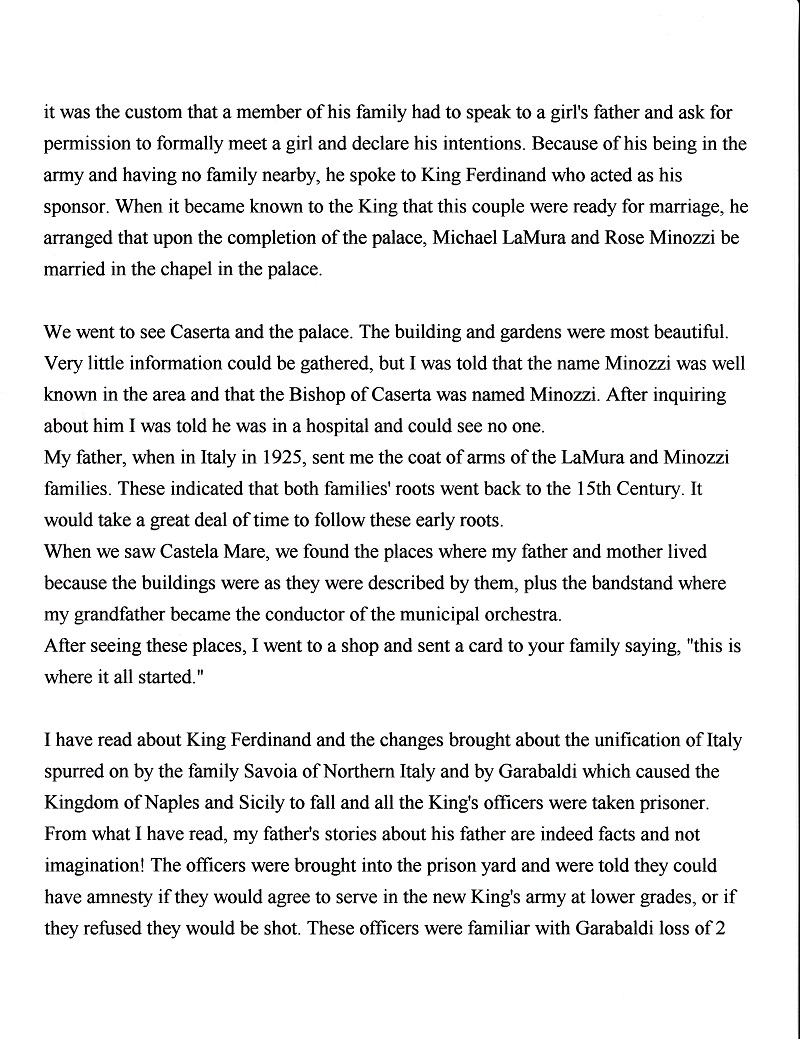 Frank LaMura's Letter Transcription Page 2