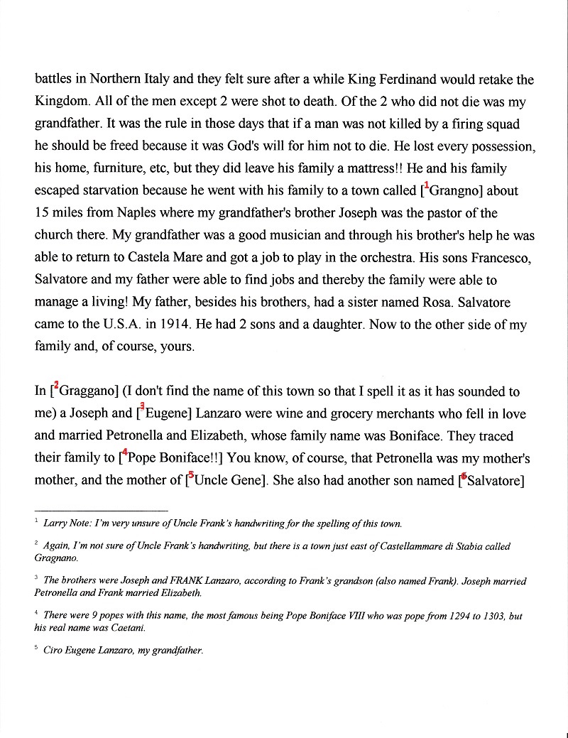Frank LaMura's Letter Transcription Page 3