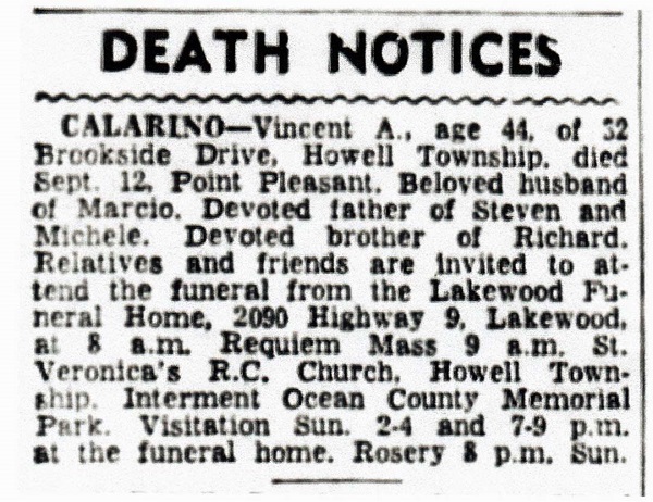Vincent A. Calarino Obituary