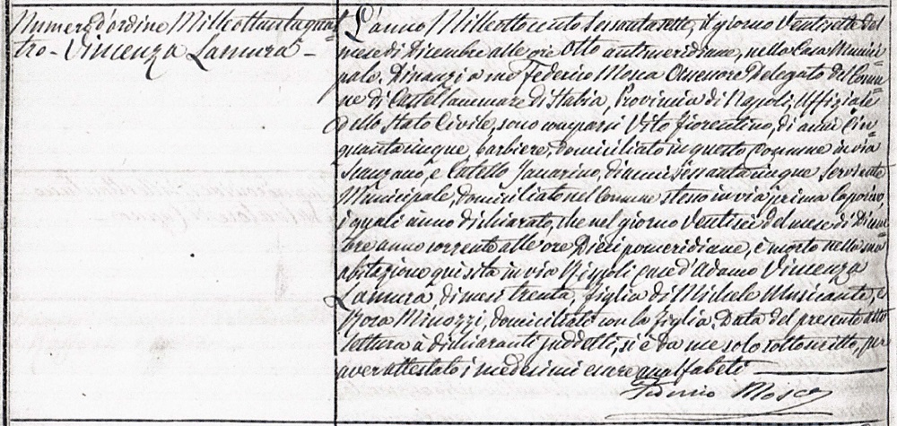 Vincenza LaMura Death Record