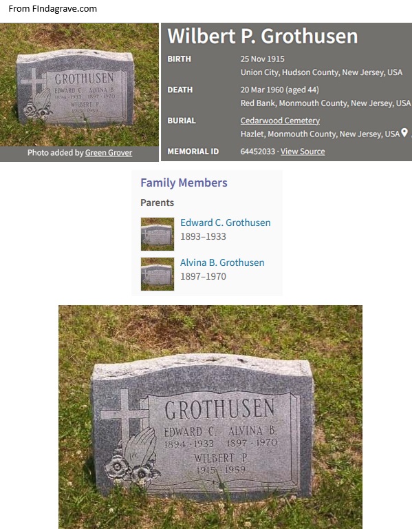 Wilbert Grothusen Cemetery Record