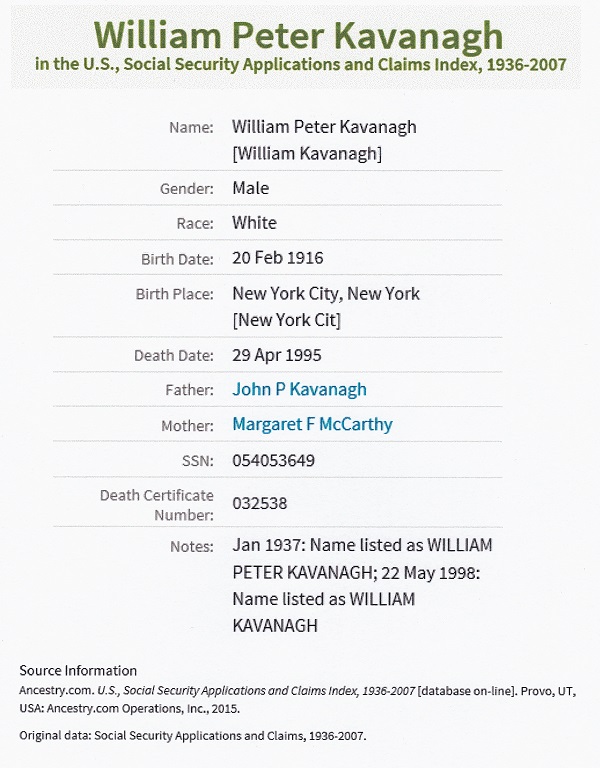 William Peter Kavanagh SSACI