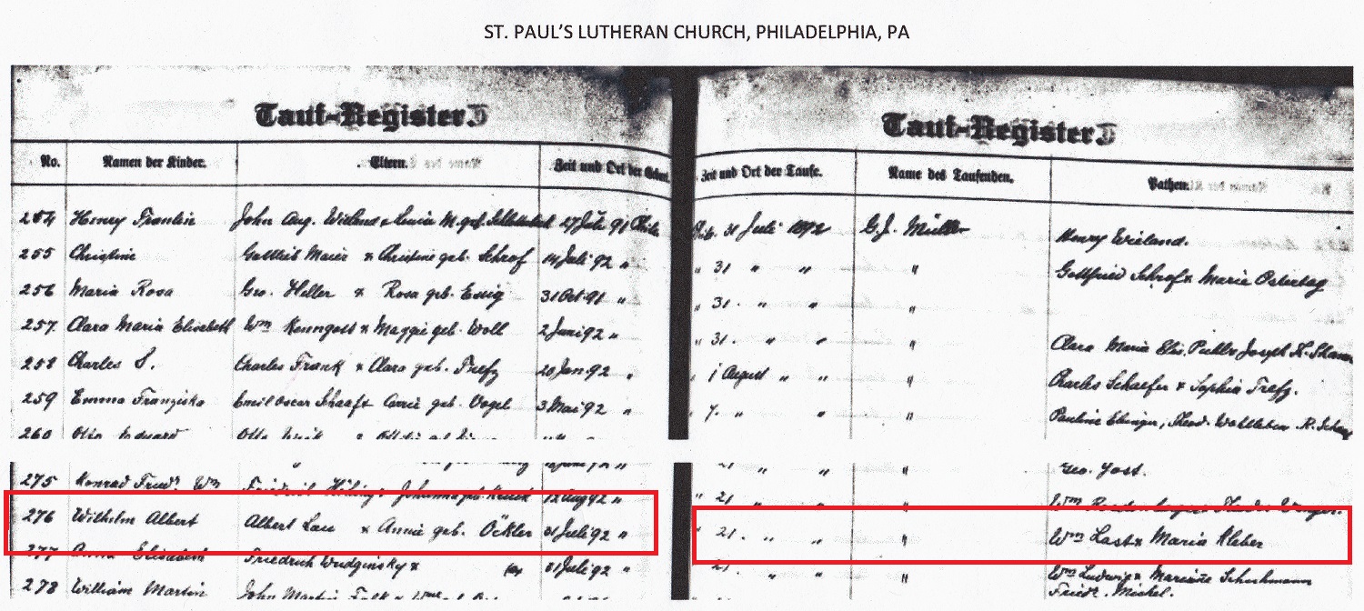 William A. Lau Birth Record