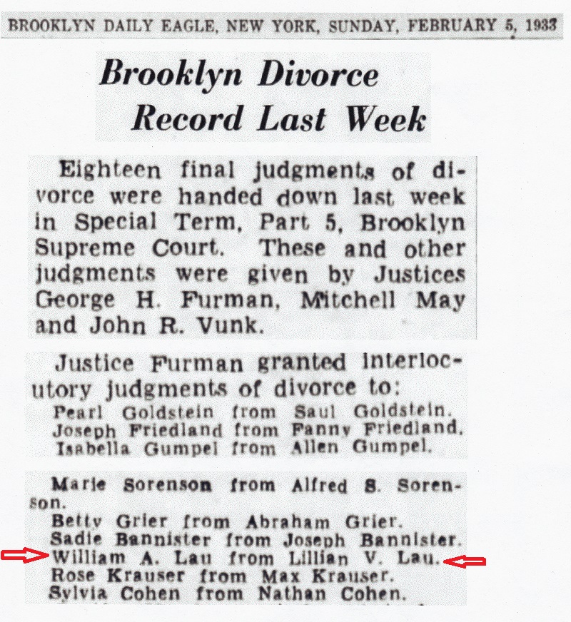 William and Lillian Lau Divorce